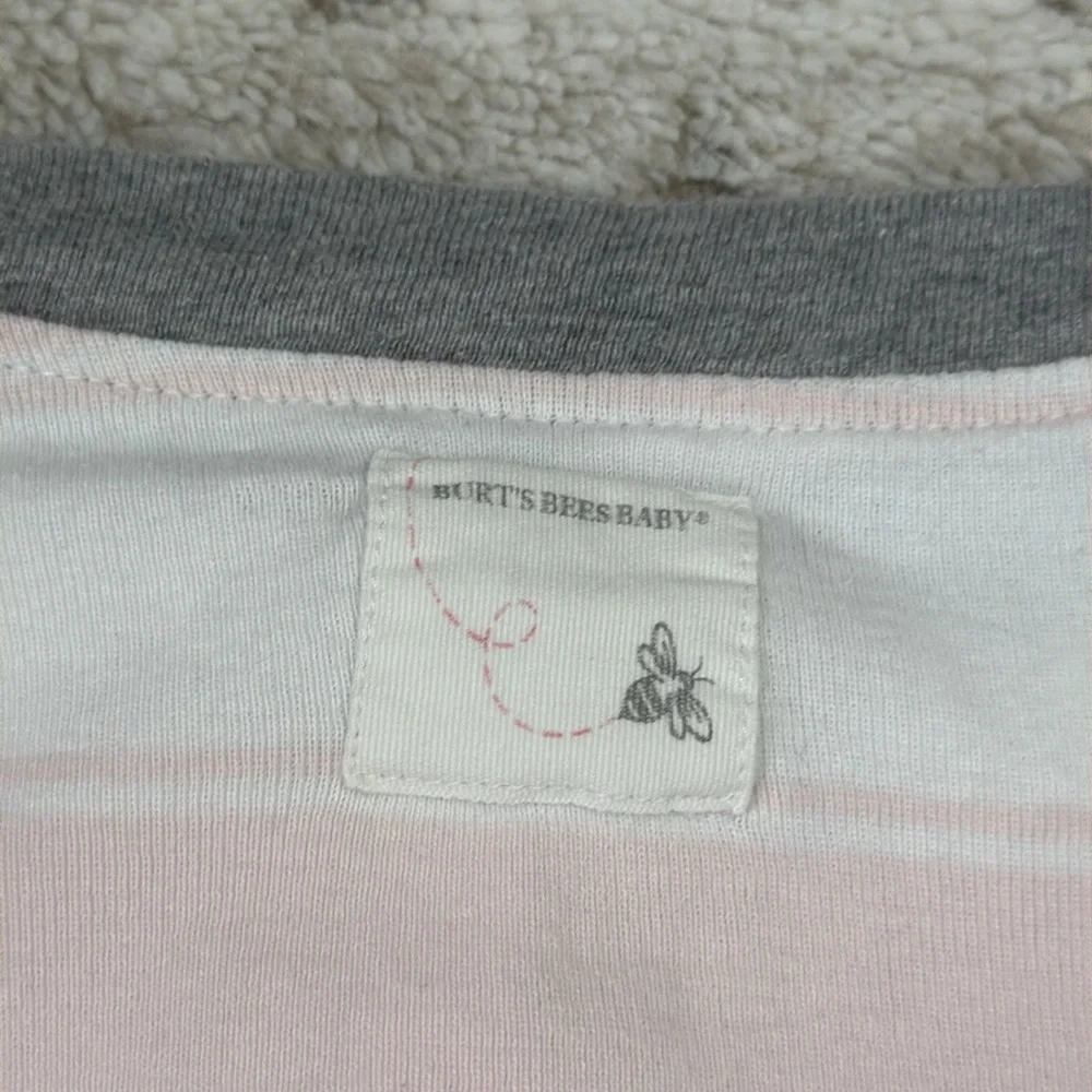 Burt’s Bees Baby Dottie pajamas baby girls 6-9 months pastel pink white stripes